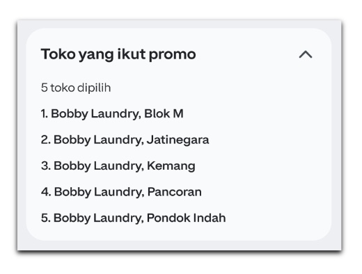 toko yang ikut promo