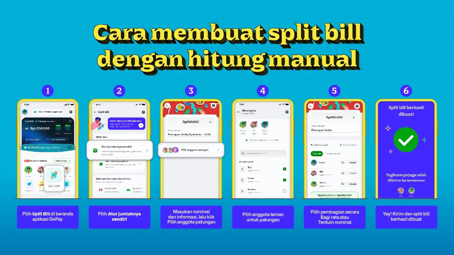 Cara Membuat Split Bill dengan Tentuin Jumlahnya Sendiri Cara Split Bill di Aplikasi GoPay Blog Gopay