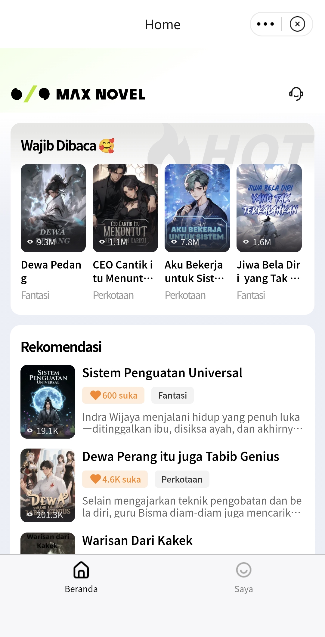 Baca buku online lewat MaxNovel