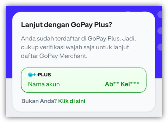 nama yang terdaftar salah